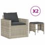 Voir la diapositive 2 : VIDAXL Salon de jardin 4 pcs avec coussins gris clair resine tressee