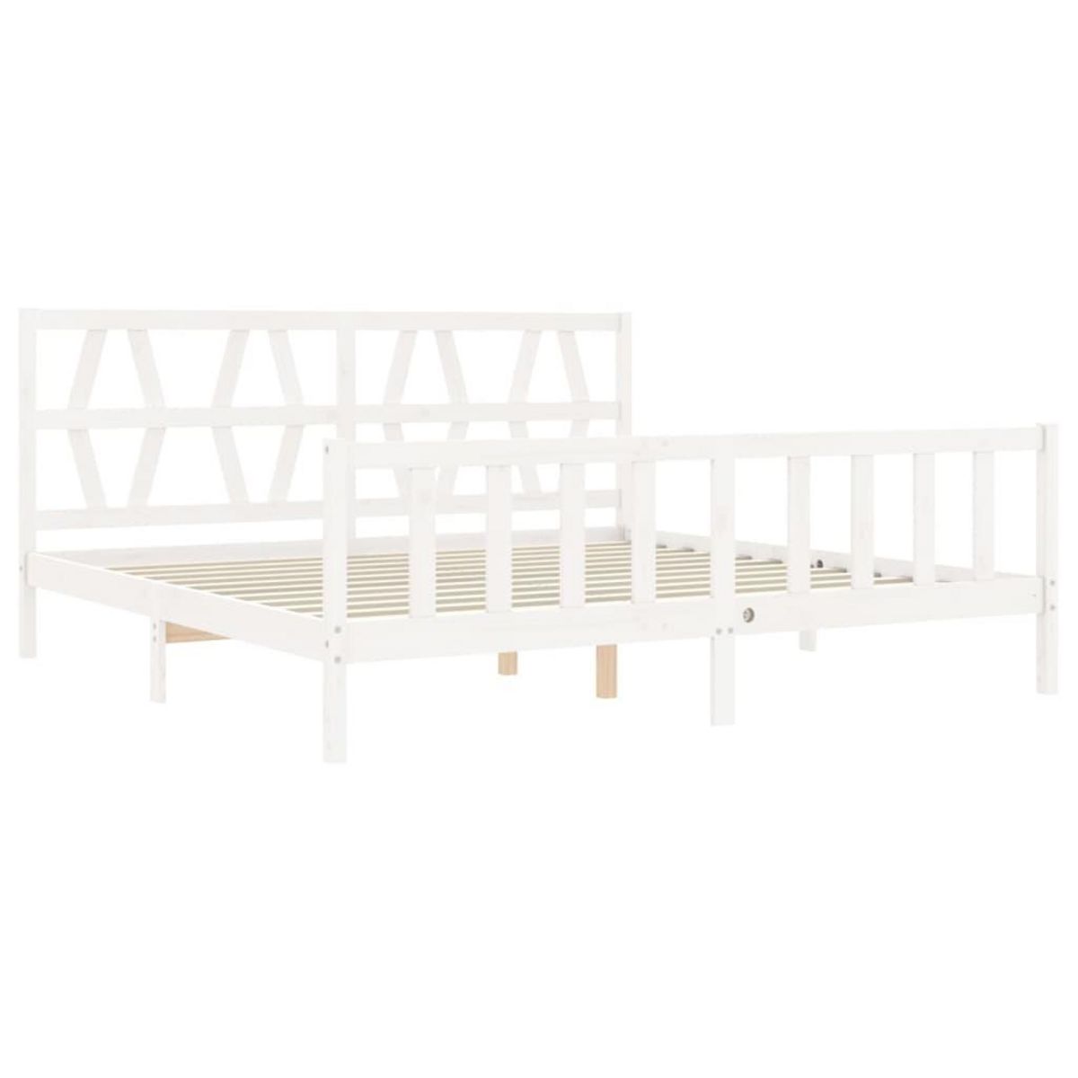 VIDAXL Cadre de lit sans matelas blanc 200x200 cm bois massif de pin