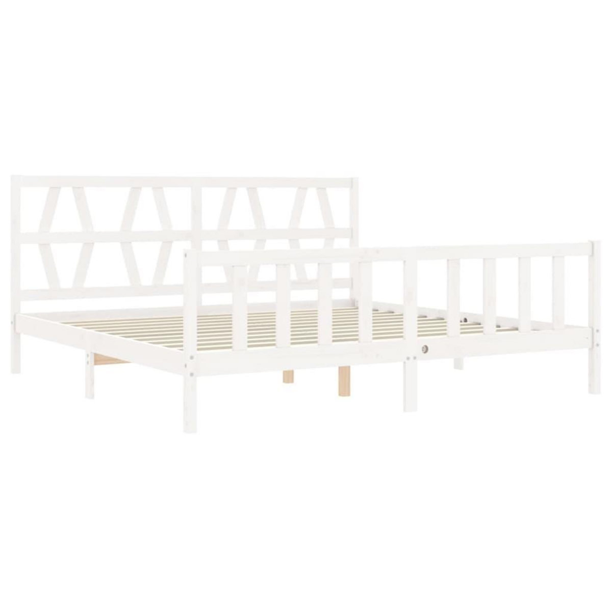 VIDAXL Cadre de lit sans matelas blanc 200x200 cm bois massif de pin
