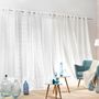 Voir la diapositive 5 : Paris Prix Rideau Voilage à Œillets  Floressia  140x240cm Blanc
