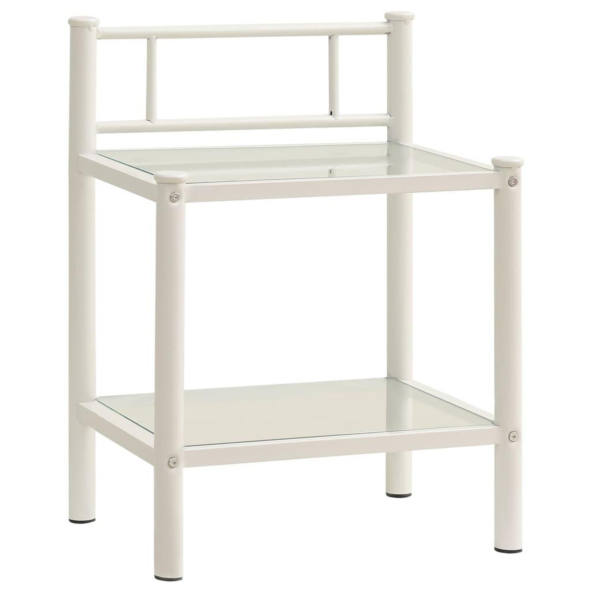 Voir la diapositive 3 : VIDAXL Tables de chevet 2 pcs Blanc et transparent Metal et verre
