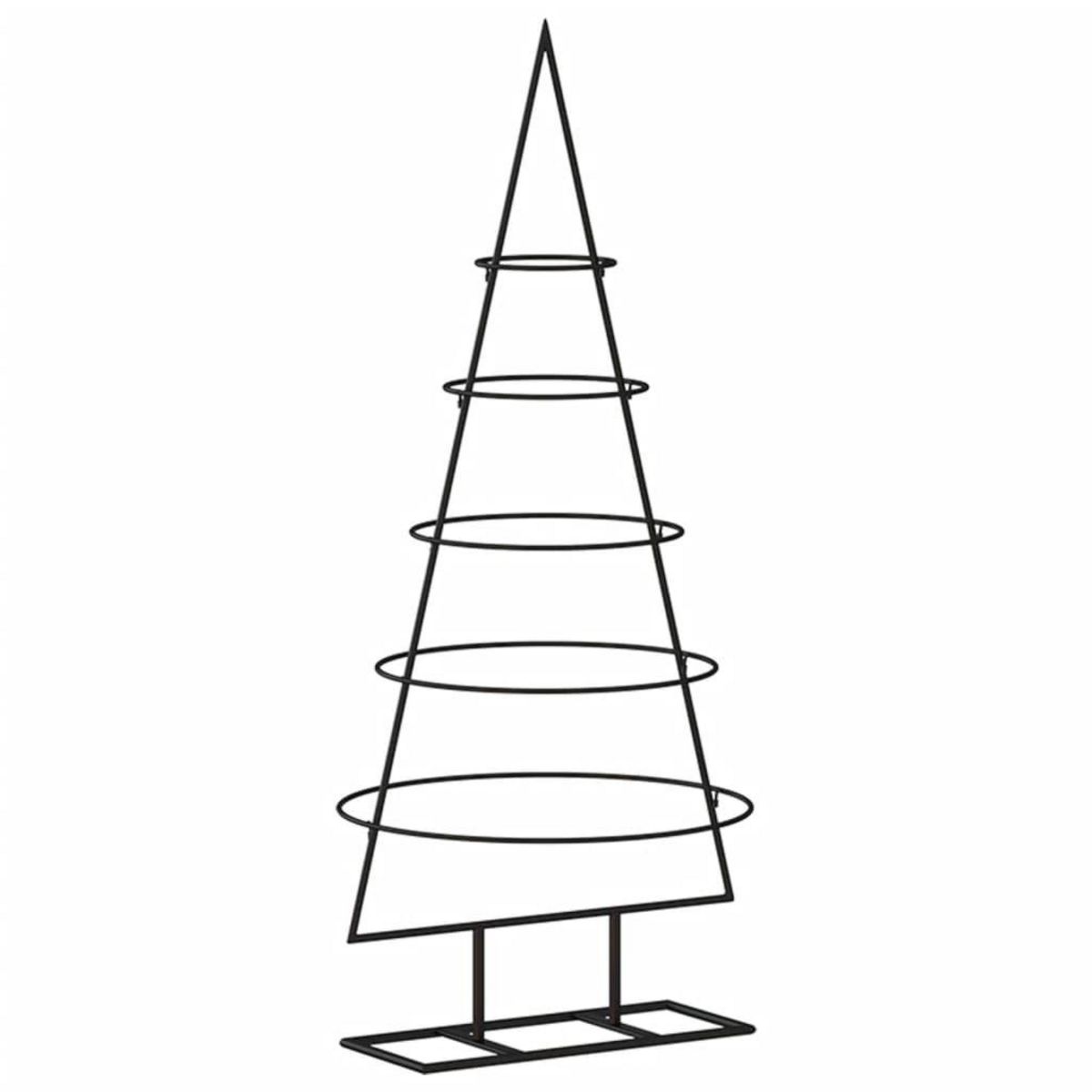 VIDAXL Arbre de Noël en metal pour decoration noir 90 cm