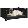 Voir la diapositive 4 : VIDAXL Lit pour chien Noir 65,5x50,5x28 cm Bois de pin solide