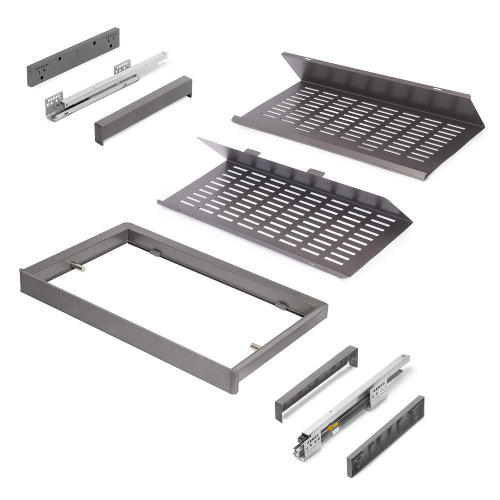 EMUCA SRL Kit de range-chaussures extractible pour armoires Quartz -  réglable -  module 700mm -  Acier -  aluminium et plastique -  Titane
