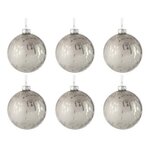 Paris Prix Lot de 6 Boules de Noël  Brillant  8cm Argent