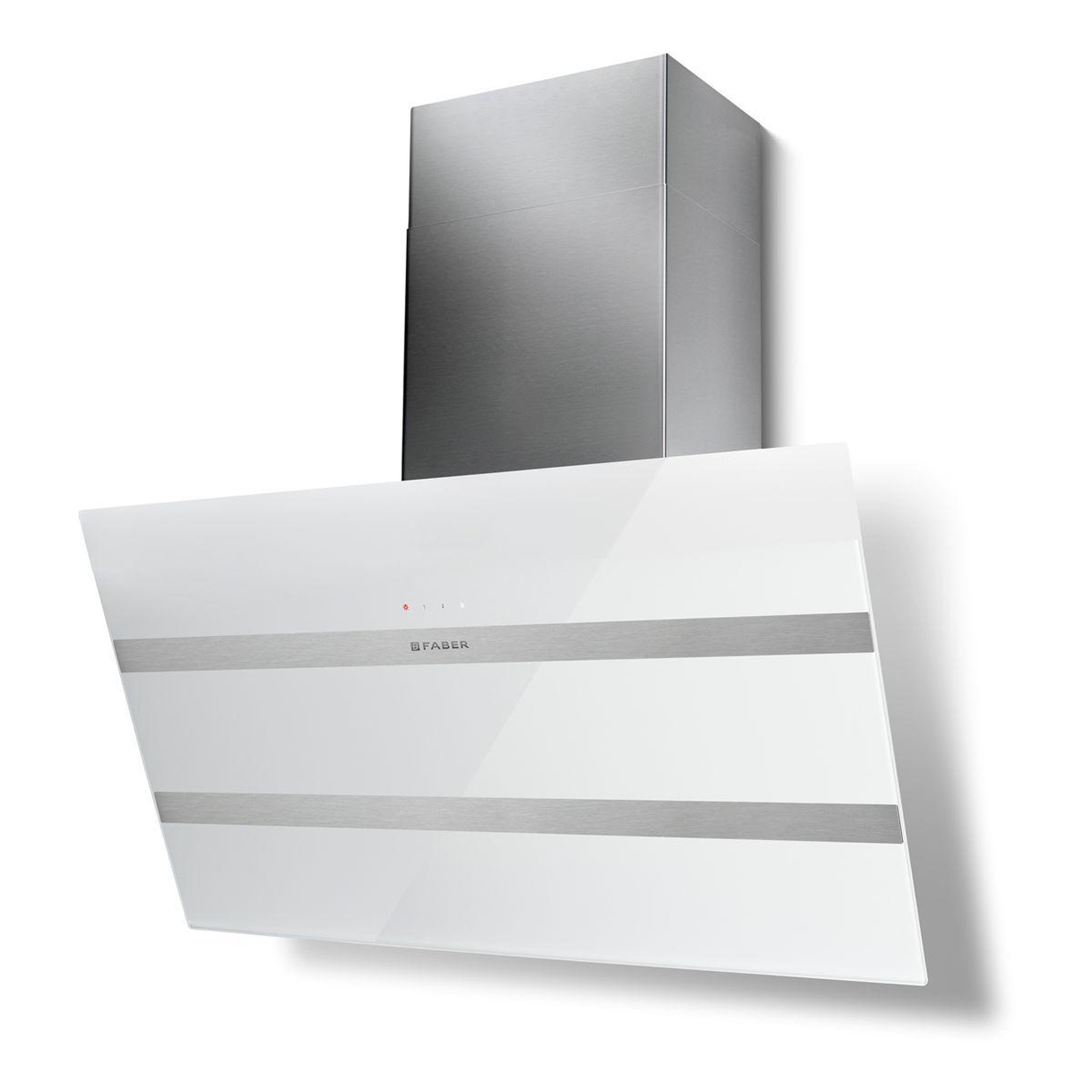 Voir la diapositive 4 : faber Hotte décorative murale inclinée steelmax 800 blanc/inox