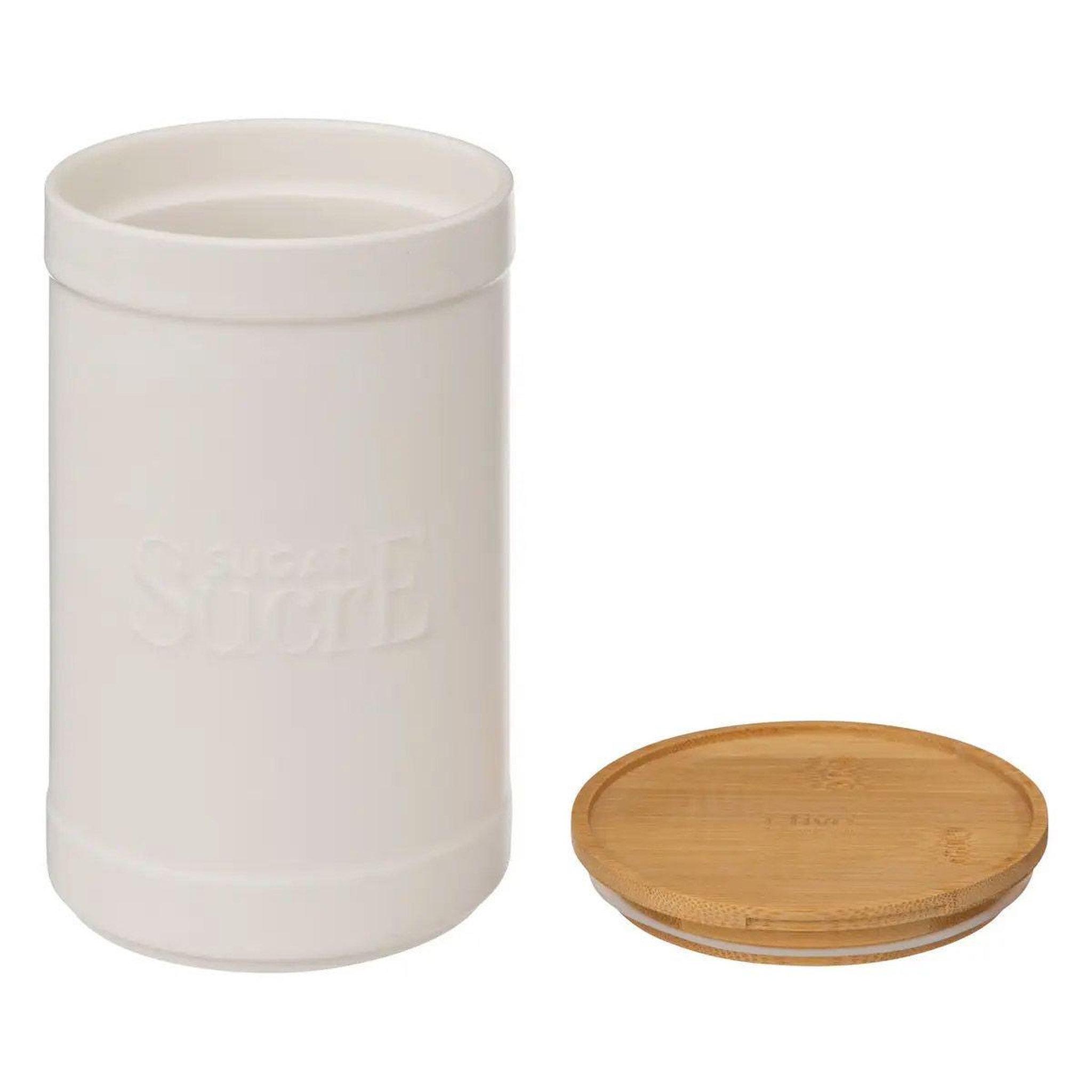 Voir la diapositive 2 : FIVE Boîte à sucre ronde  natureo  19cm blanc