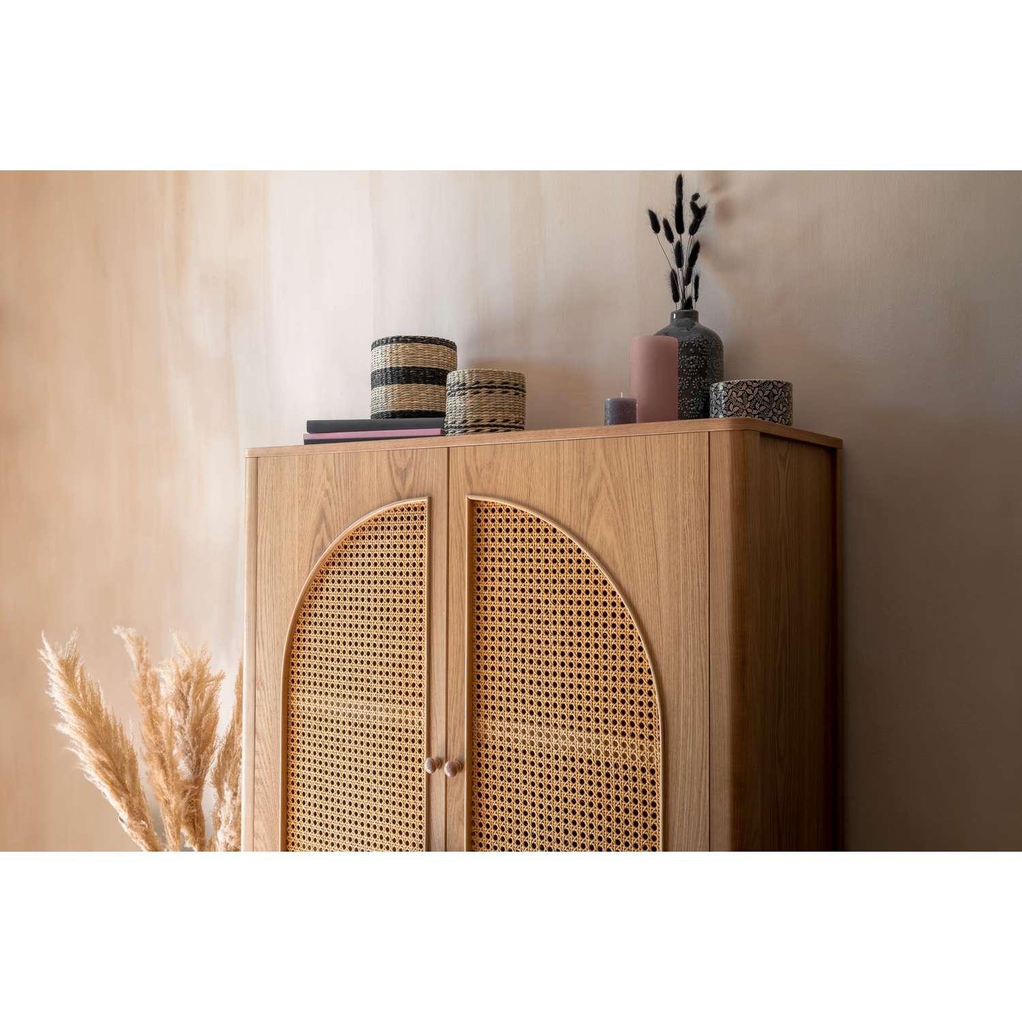 Voir la diapositive 6 : ATMOSPHERA Armoire 2 portes en cannage tiria - marron