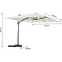 Voir la diapositive 3 : Habitat et Jardin Parasol jardin déporté en aluminium  Sky 4  - 3 x 4 m - Ecru - Avec housse