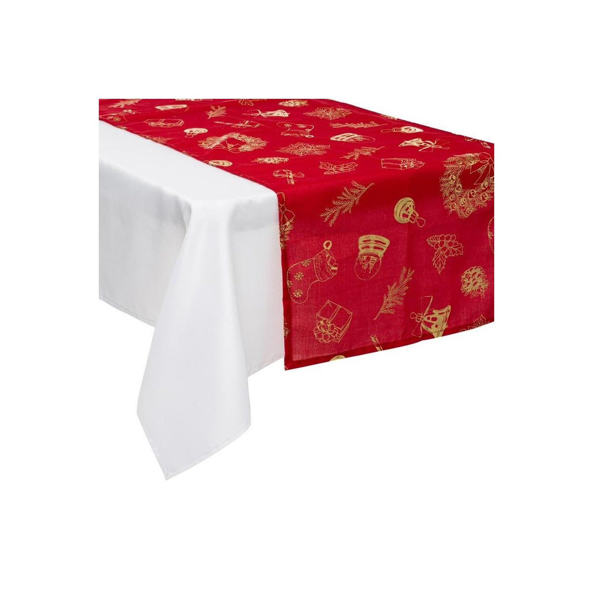 FEERIC LIGHT & CHRISTMAS Chemin de table  soir de noël  45x200cm rouge