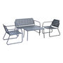 Voir la diapositive 1 : SWEEEK Salon de jardin en métal, 4 places, 1 canapé, 2 fauteuils, 1 table basse