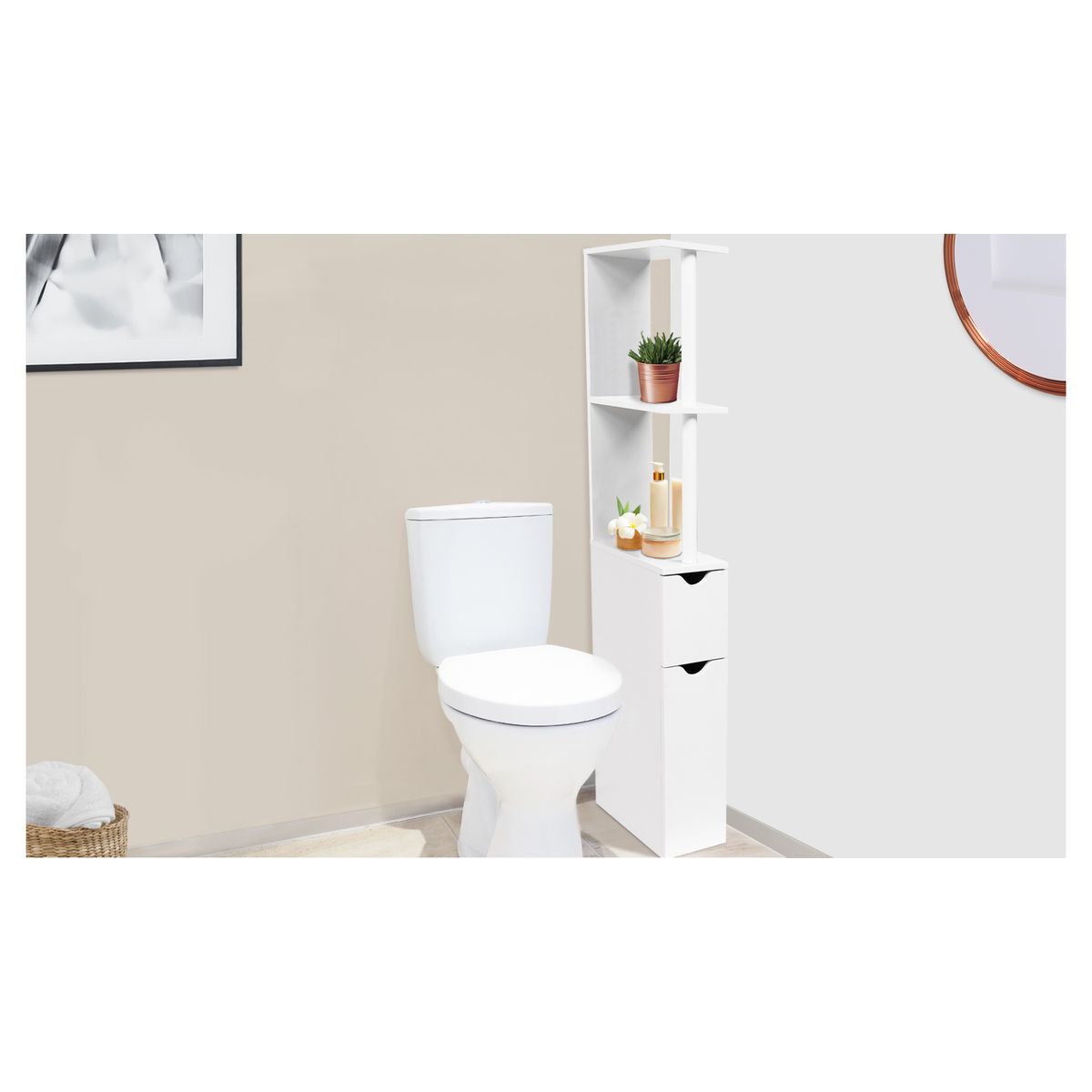 Etagère wc 2 portes NATHAN