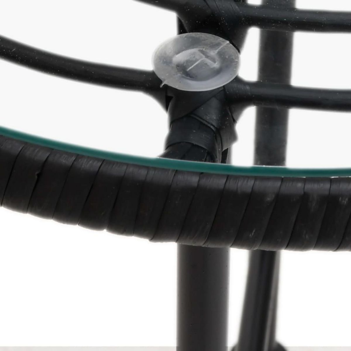 VIDAXL Table de salle a manger Noir Ø55 cm Verre trempe et acier