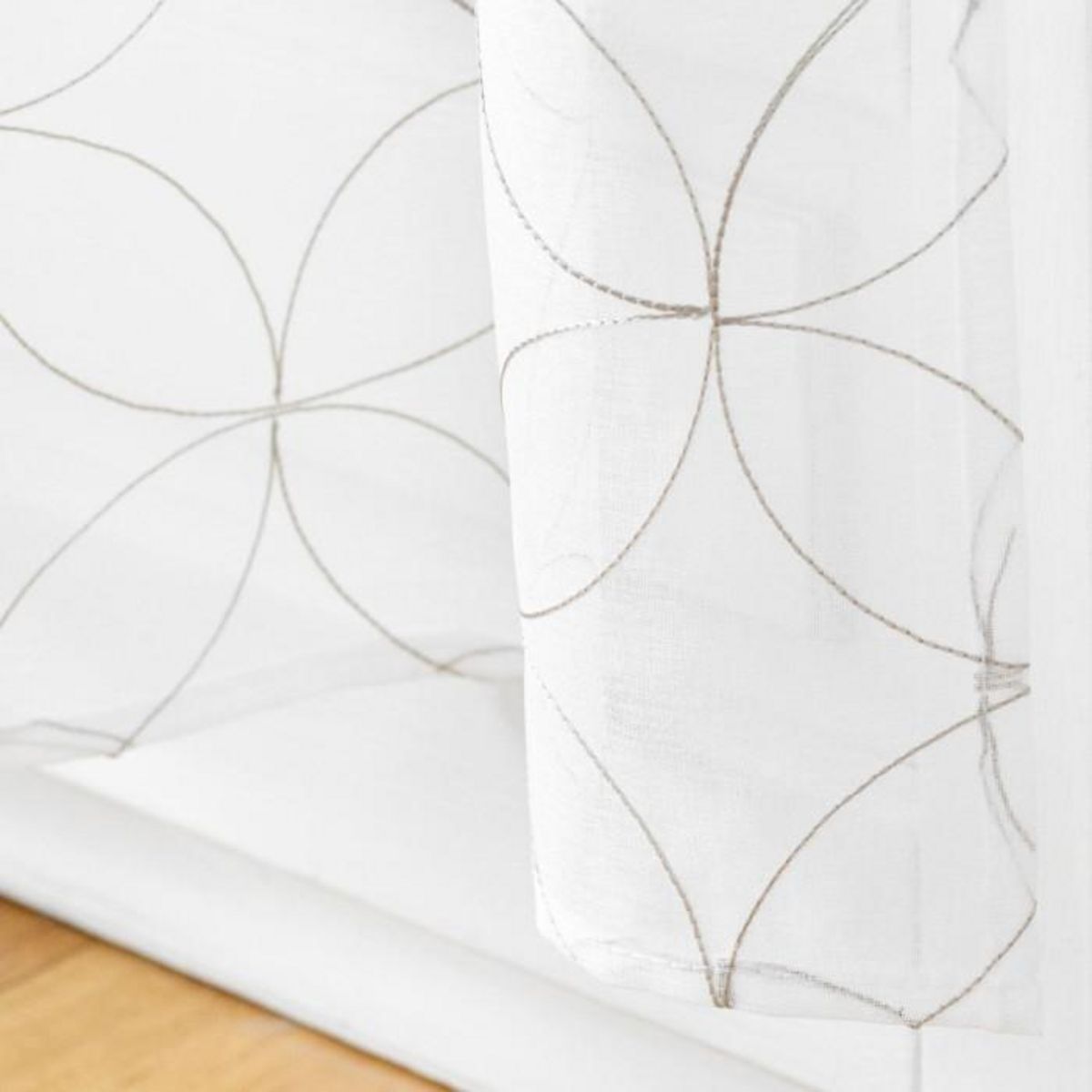 Paris Prix Paire de Voilages Passe-Tringle  Olympia  70x240cm Gris