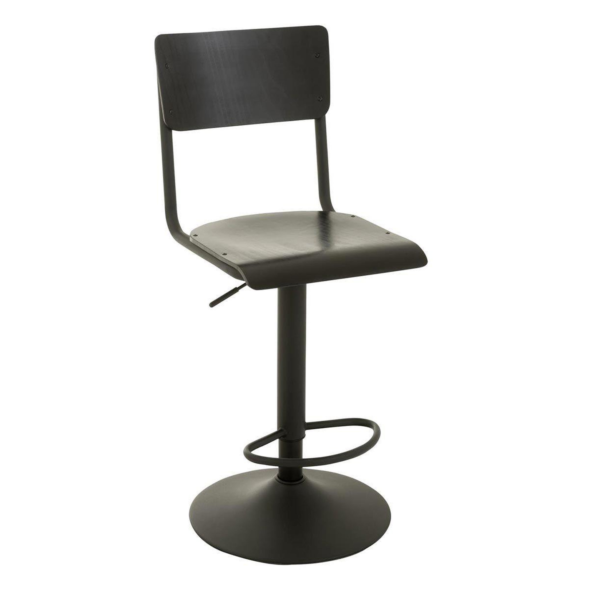 J-LINE Tabouret de bar en bois  mauricio  105cm noir
