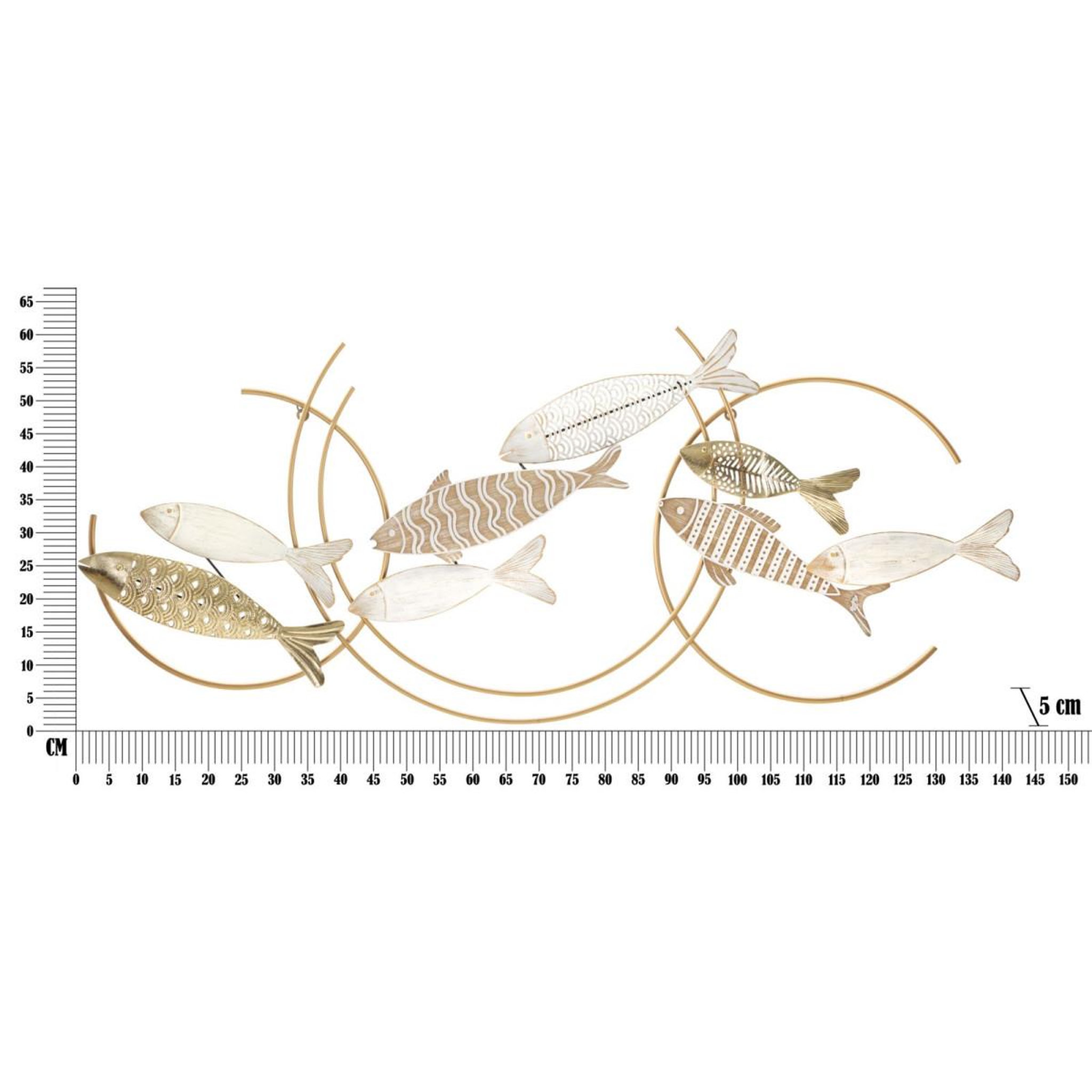 Voir la diapositive 6 : Paris Prix Décoration Murale en Métal  Fishy Move  142cm Multicolore