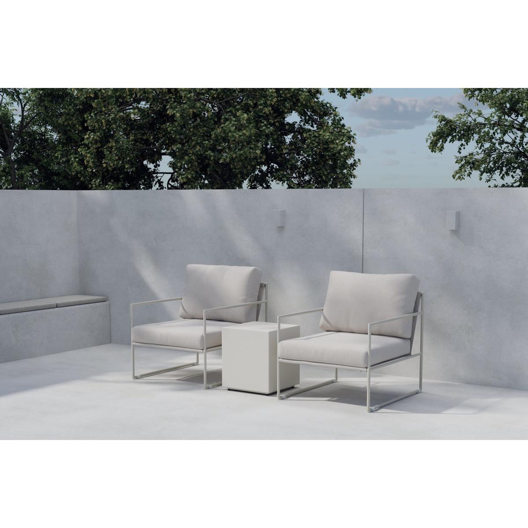Voir la diapositive 4 : Paris Prix Salon de jardin 2 places  lissabon  74cm beige