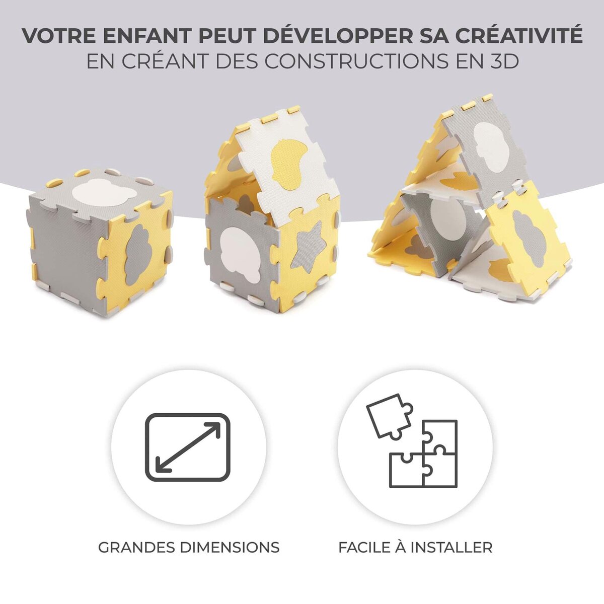 KINDERKRAFT Tapis en mousse 2 en 1 - tapis puzzle pour bébé