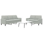 VIDAXL Ensemble de canapes 2 pcs avec coussins Gris clair Velours