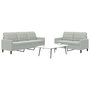 Voir la diapositive 1 : VIDAXL Ensemble de canapes 2 pcs avec coussins Gris clair Velours