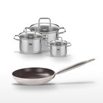 ELO Lot Poêle 28 cm Elo Bistro Line & 3 Faitouts Elo Citrin 12/16/20 cm