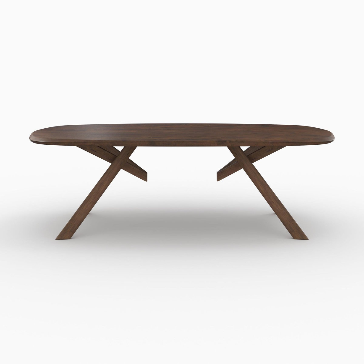 Rendez vous déco Table rectangulaire en bois d'hévéa massif foncé 8 personnes-Merlin