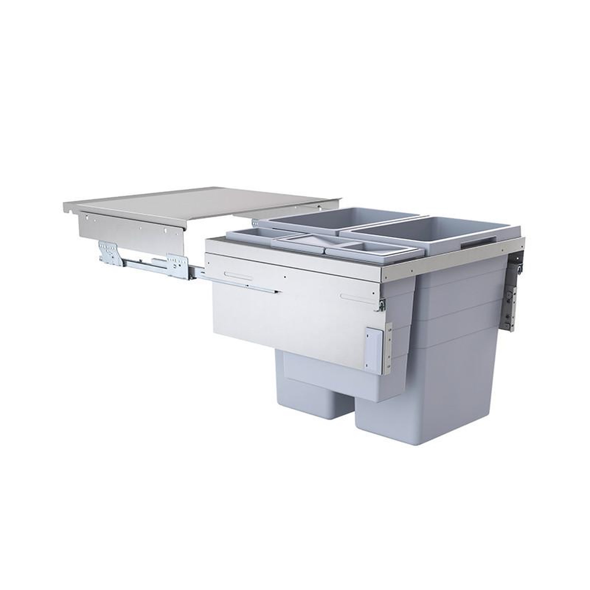 HAILO Poubelle de cuisine tri sélectif 4 bacs encastrable 90L (38+38+12+2.5) Hailo Euro Cargo