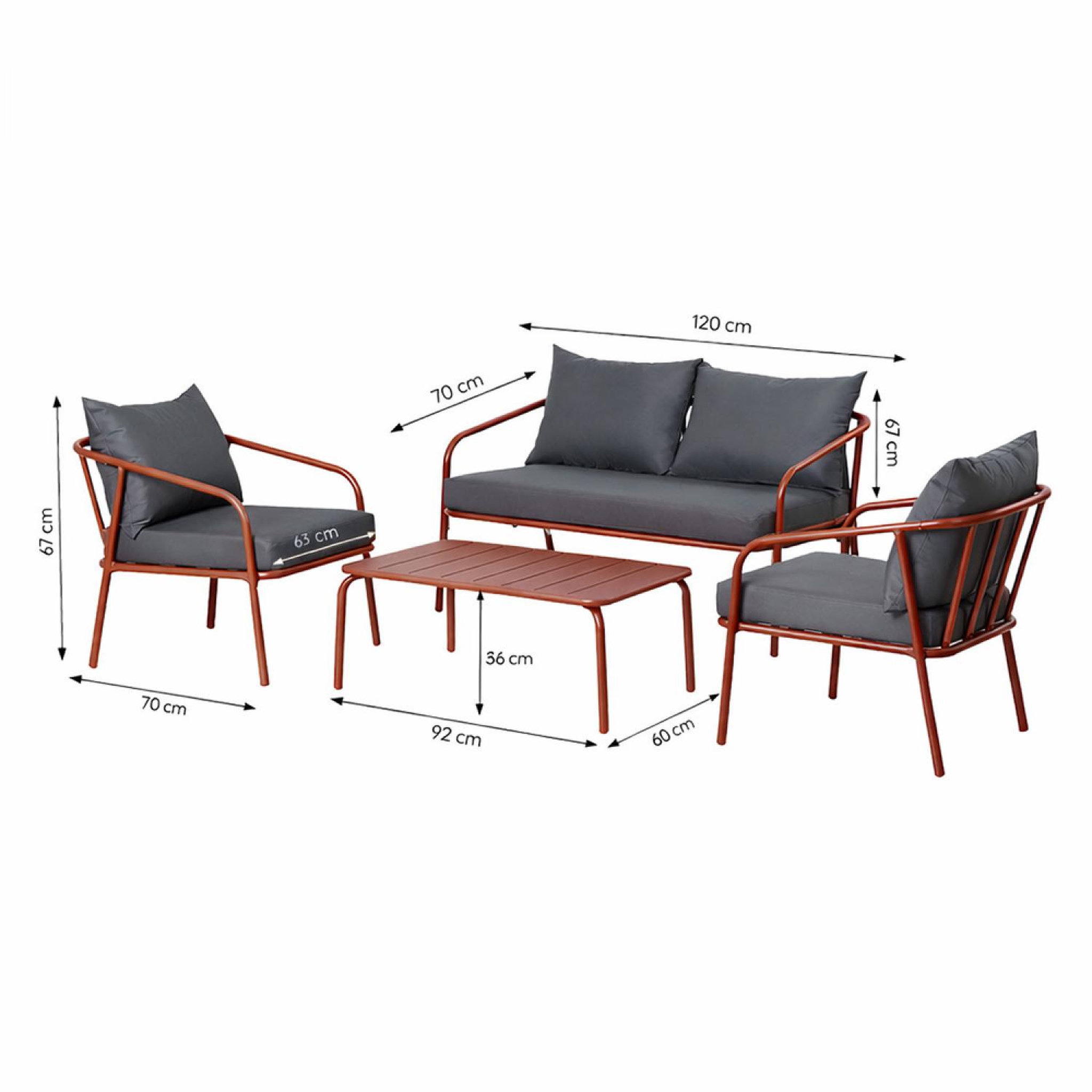 Voir la diapositive 3 : CONCEPT USINE Salon de jardin 4 places terracotta bergame