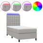 Voir la diapositive 2 : VIDAXL Sommier a lattes de lit avec matelas et LED Gris clair 80x200cm