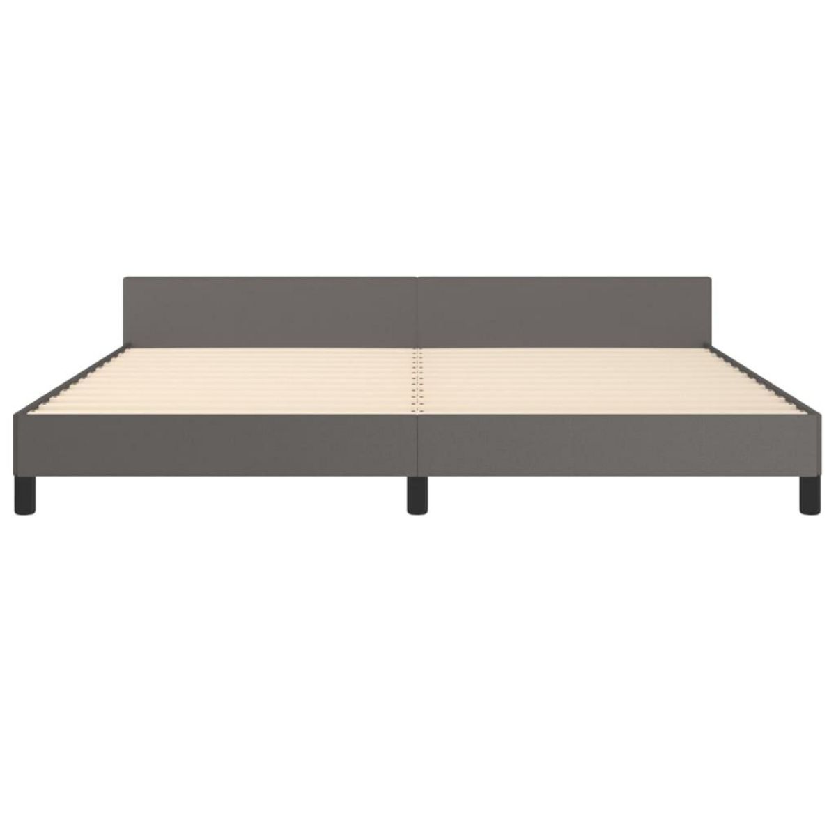 VIDAXL Cadre de lit avec tete de lit sans matelas gris 200x200 cm