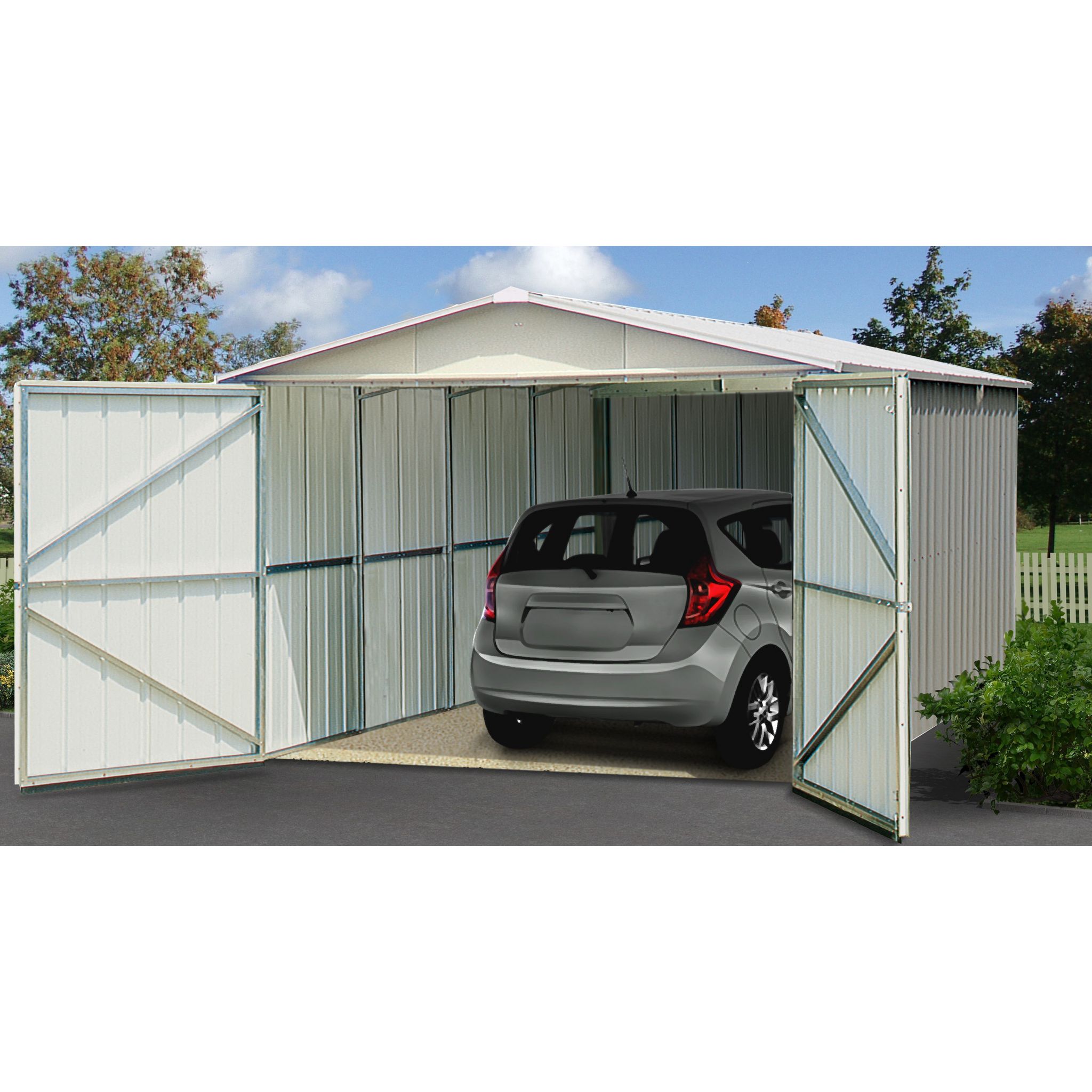 Yardmaster Garage Métal Cautata / 13,69 M² Pas Cher - Auchan.fr