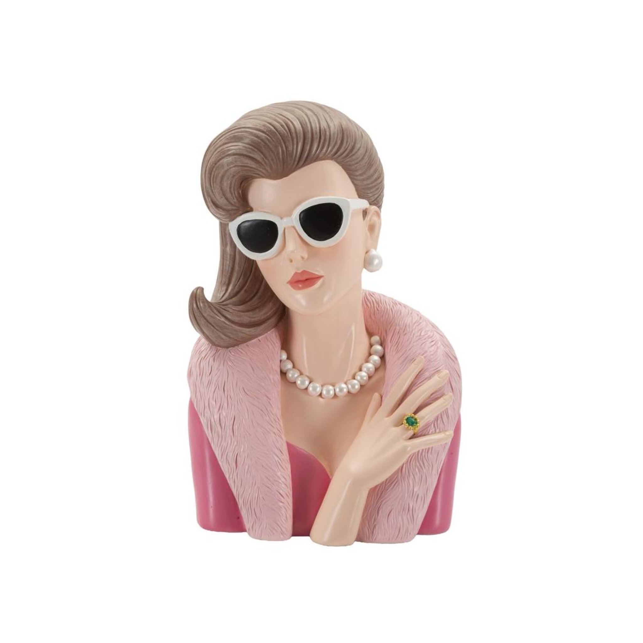Voir la diapositive 2 : Paris Prix Statuette déco femme  diva paris  28cm rose