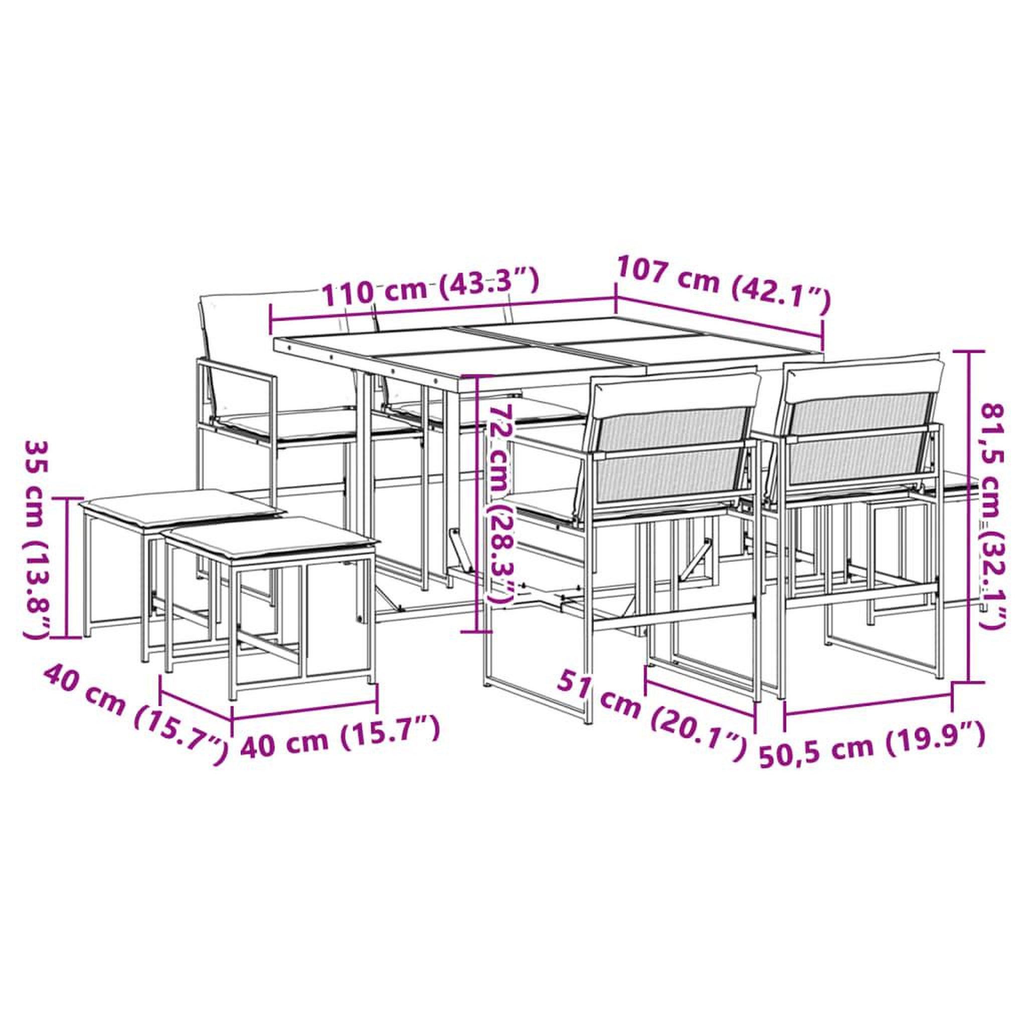Voir la diapositive 6 : VIDAXL Ensemble a manger de jardin avec coussins 9 pcs noir textilene