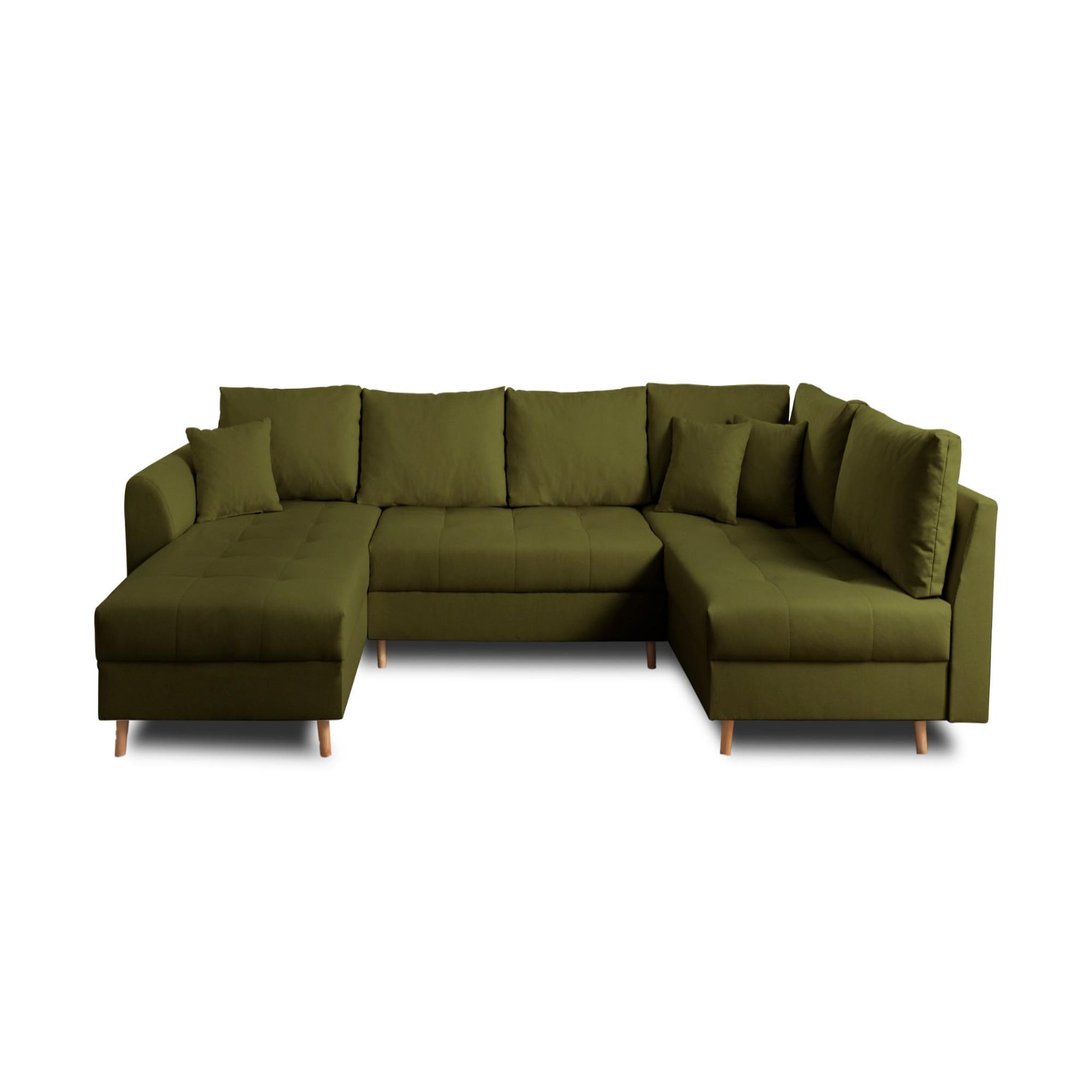 Voir la diapositive 6 : LISA DESIGN Rune - canapé panoramique - avec pouf d'appoint - 7 places - style scandinave - droit