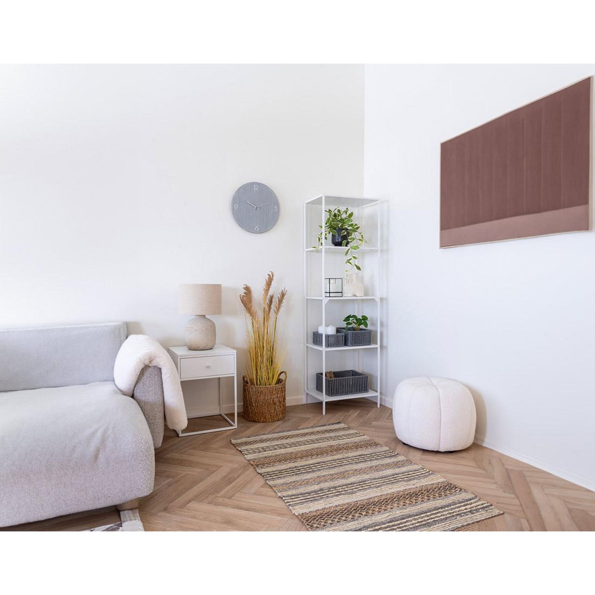 LISA DESIGN Helda - pouf - en tissu bouclette