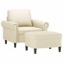 Voir la diapositive 3 : VIDAXL Fauteuil avec repose-pied Creme 60 cm Similicuir