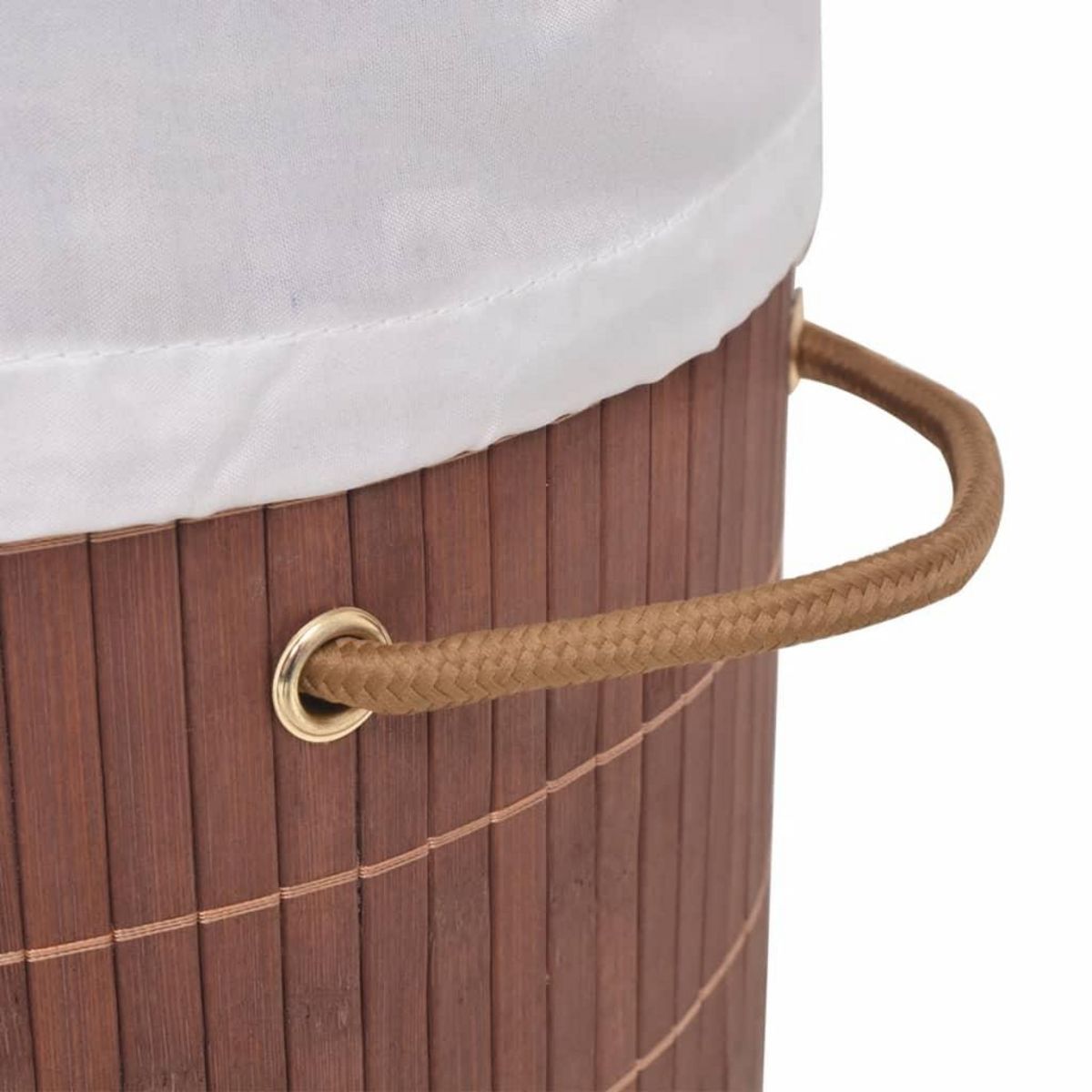 VIDAXL Panier a linge ovale Bambou Marron