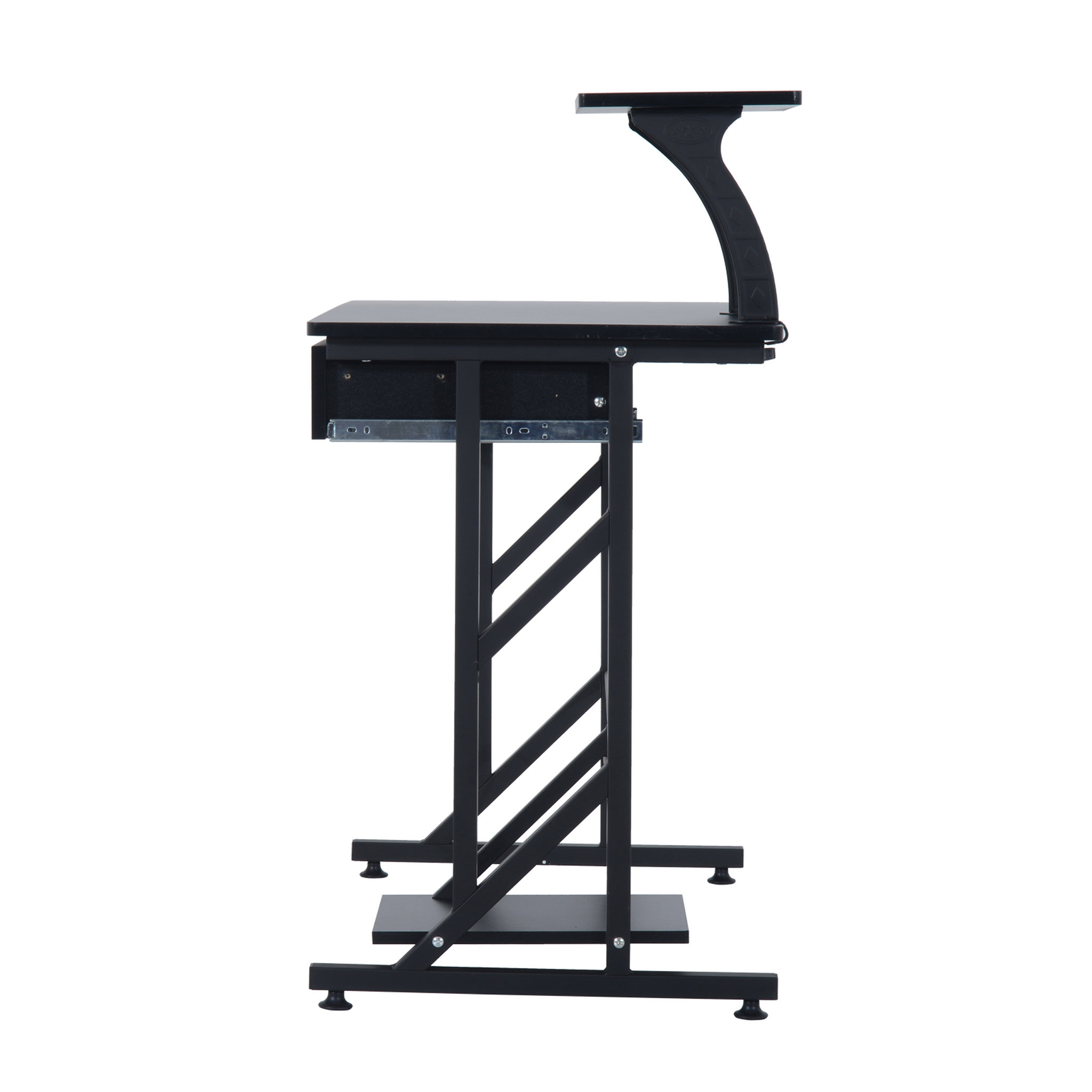 Voir la diapositive 3 : HOMCOM Bureau informatique design en mdf 90 l x 50 i x 95h cm noir
