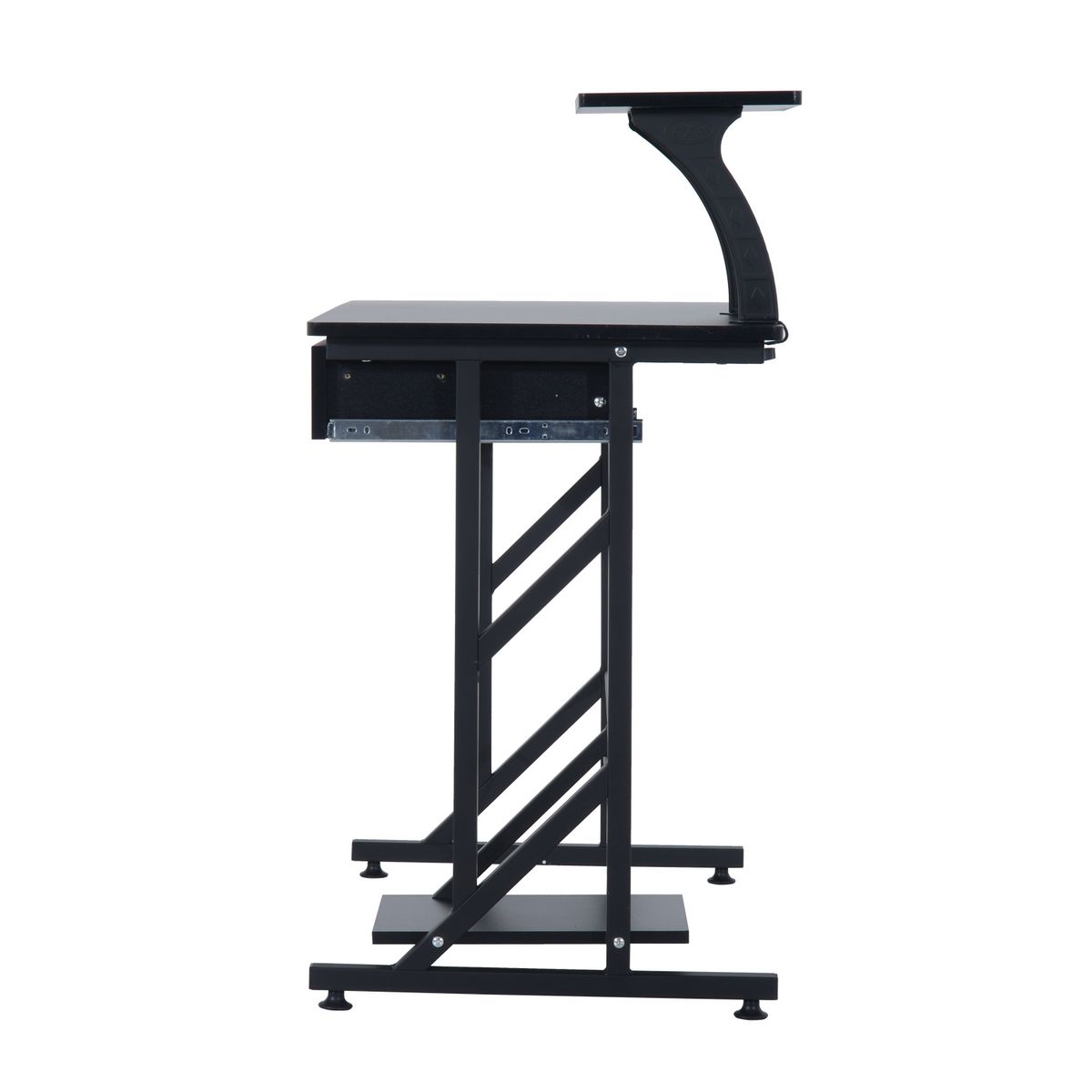 HOMCOM Bureau informatique design en mdf 90 l x 50 i x 95h cm noir