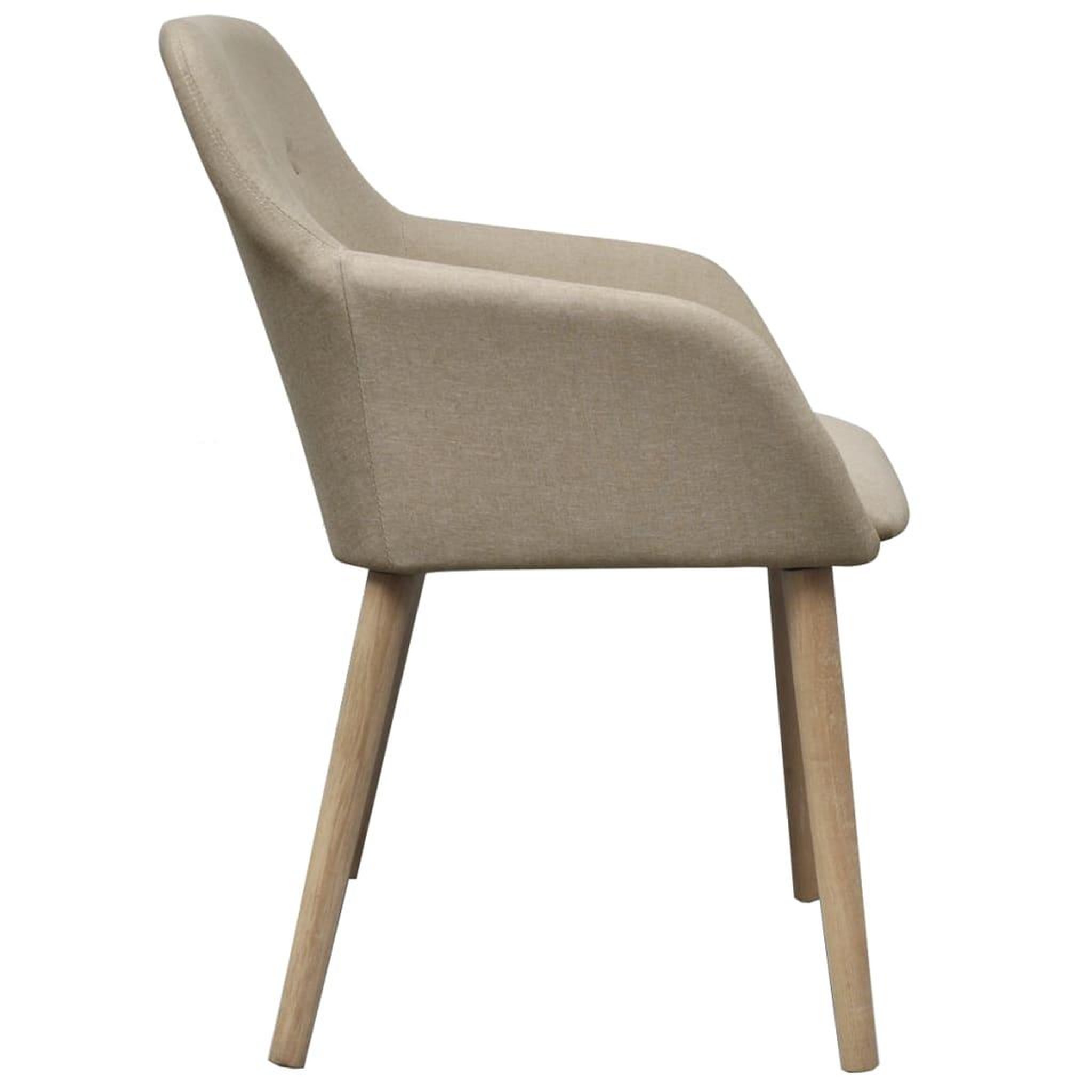 Voir la diapositive 4 : VIDAXL Chaises a manger lot de 2 beige tissu et chene massif