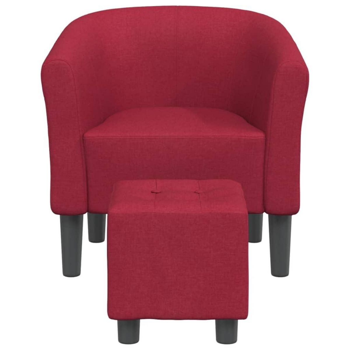VIDAXL Chaise cabriolet avec repose-pied rouge bordeaux tissu