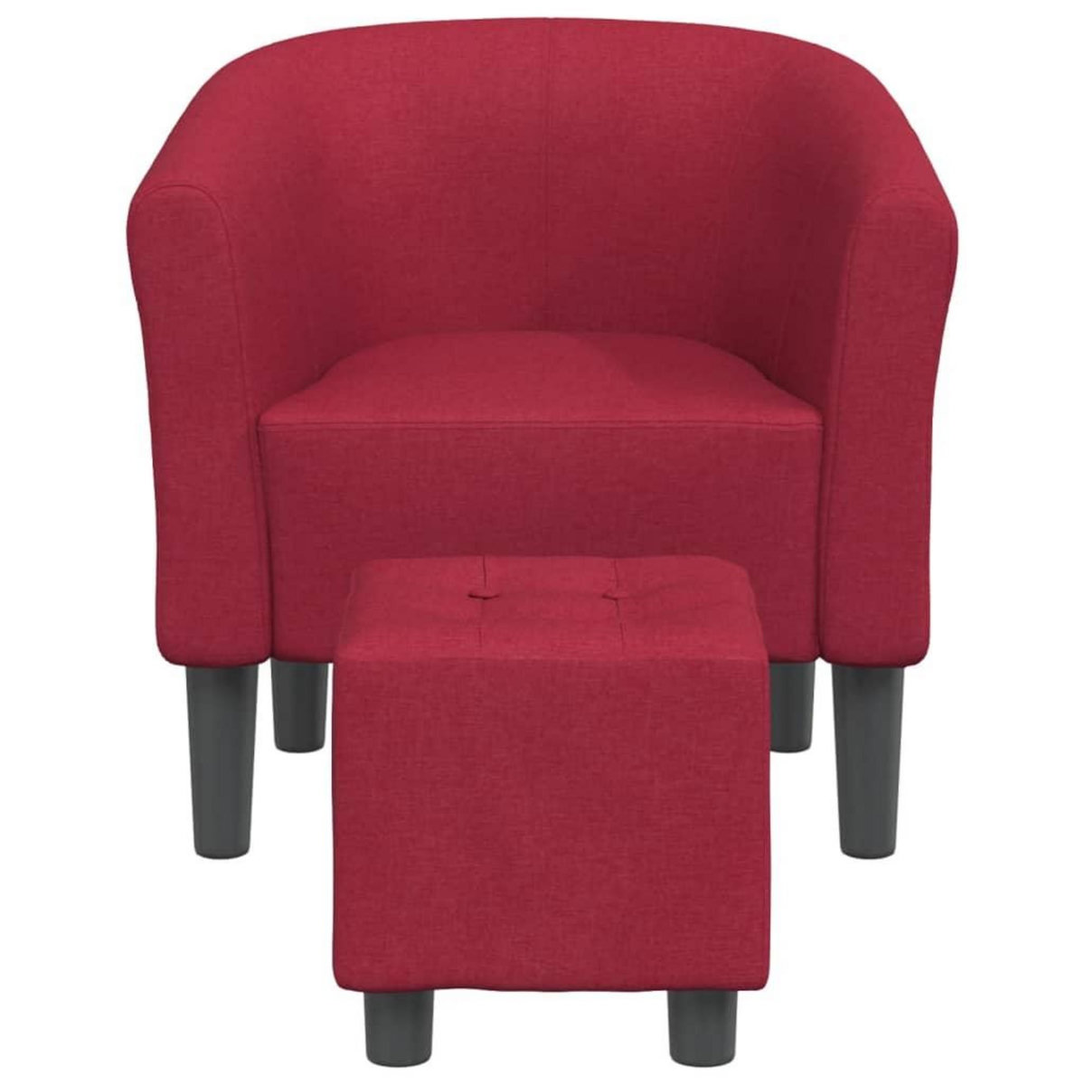 VIDAXL Chaise cabriolet avec repose-pied rouge bordeaux tissu