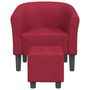 Voir la diapositive 3 : VIDAXL Chaise cabriolet avec repose-pied rouge bordeaux tissu
