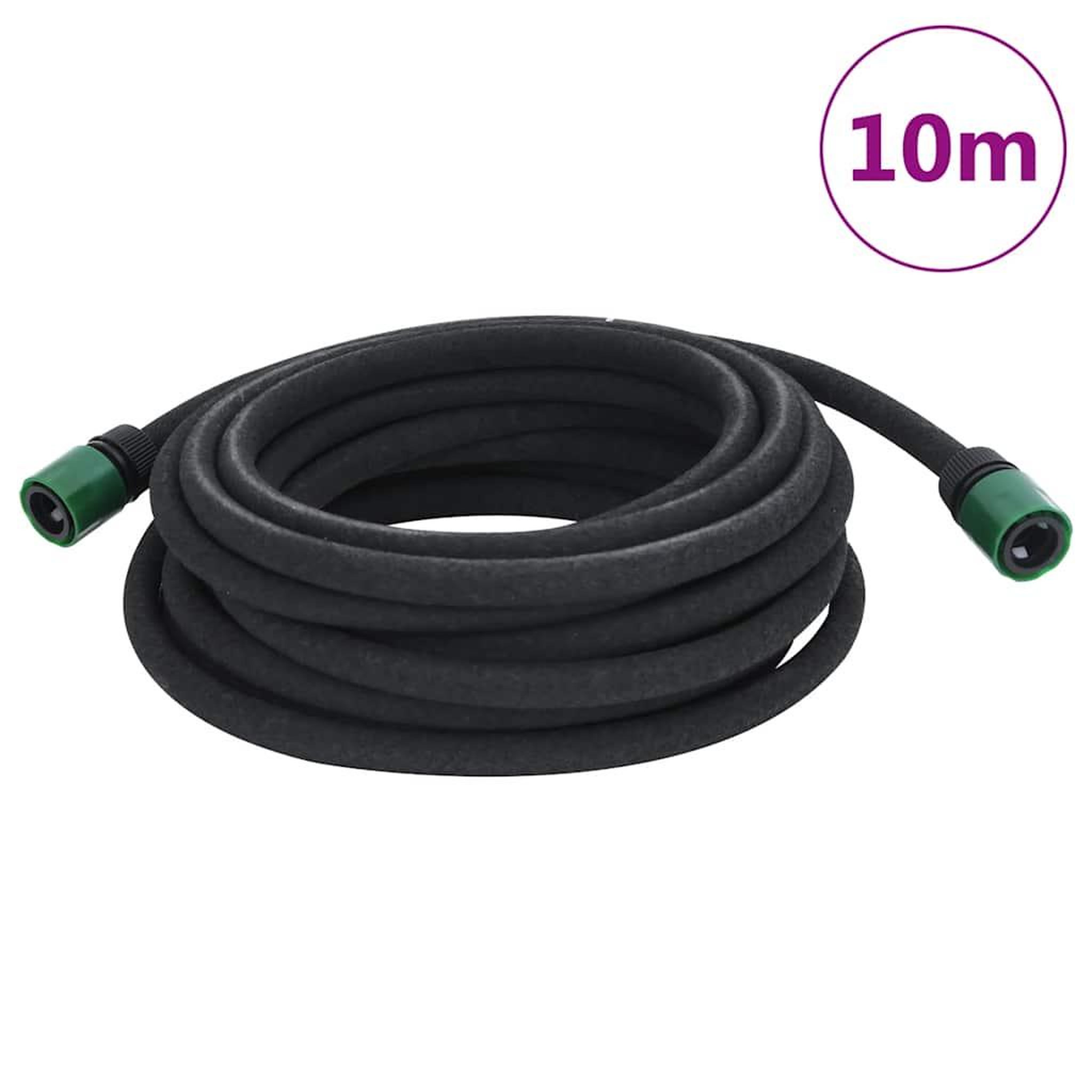 VIDAXL Tuyau d'arrosage de jardin noir 0,6  10 m caoutchouc