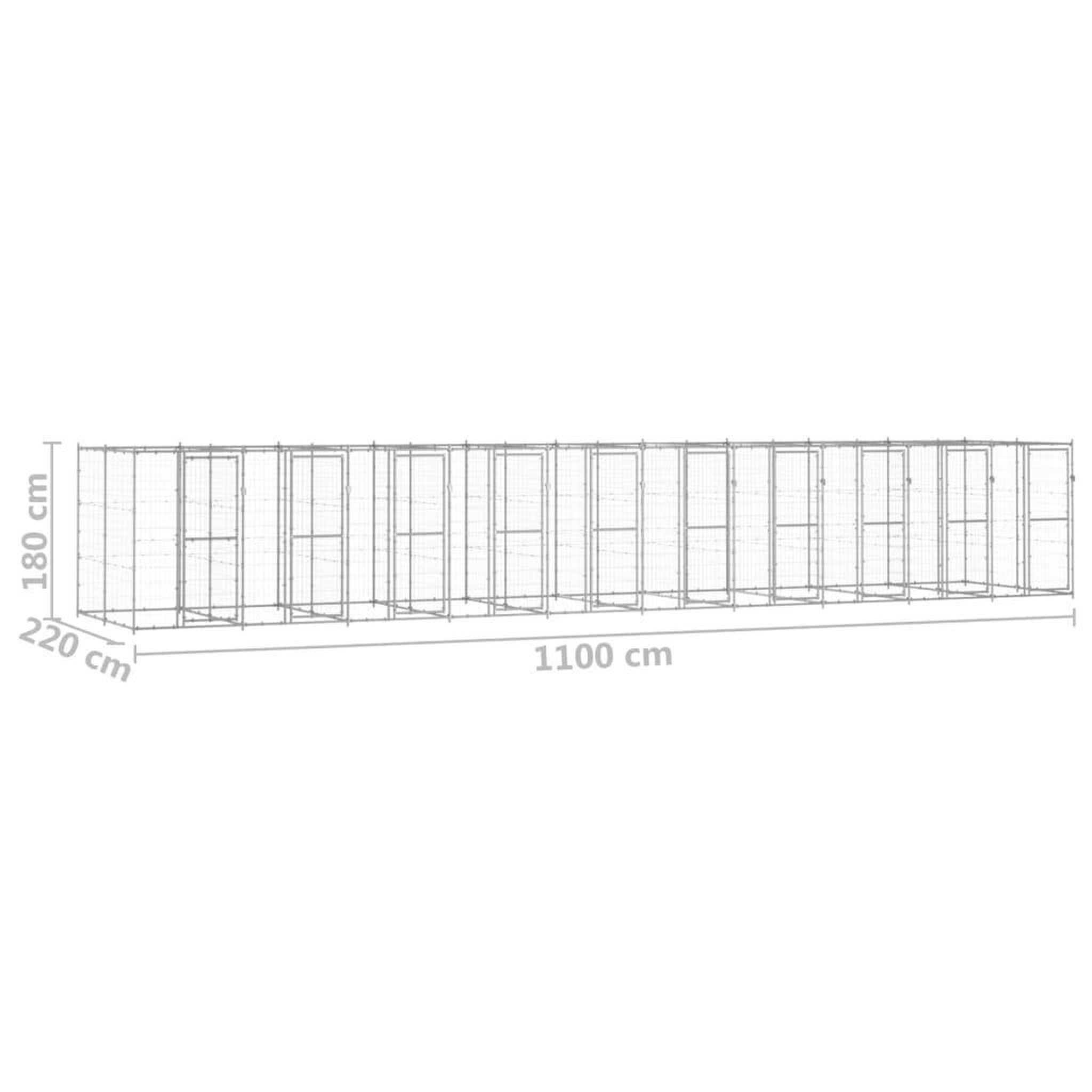 Voir la diapositive 6 : VIDAXL Chenil exterieur Acier galvanise 24,2 m²