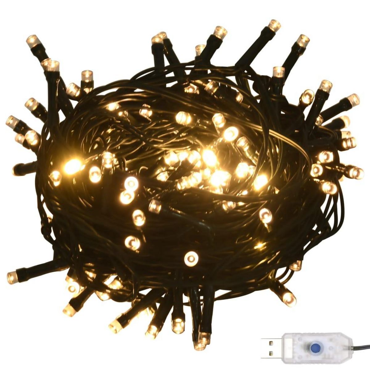 VIDAXL Set de boules de Noël avec pic et 150 LED 61 pcs Dore et bronze