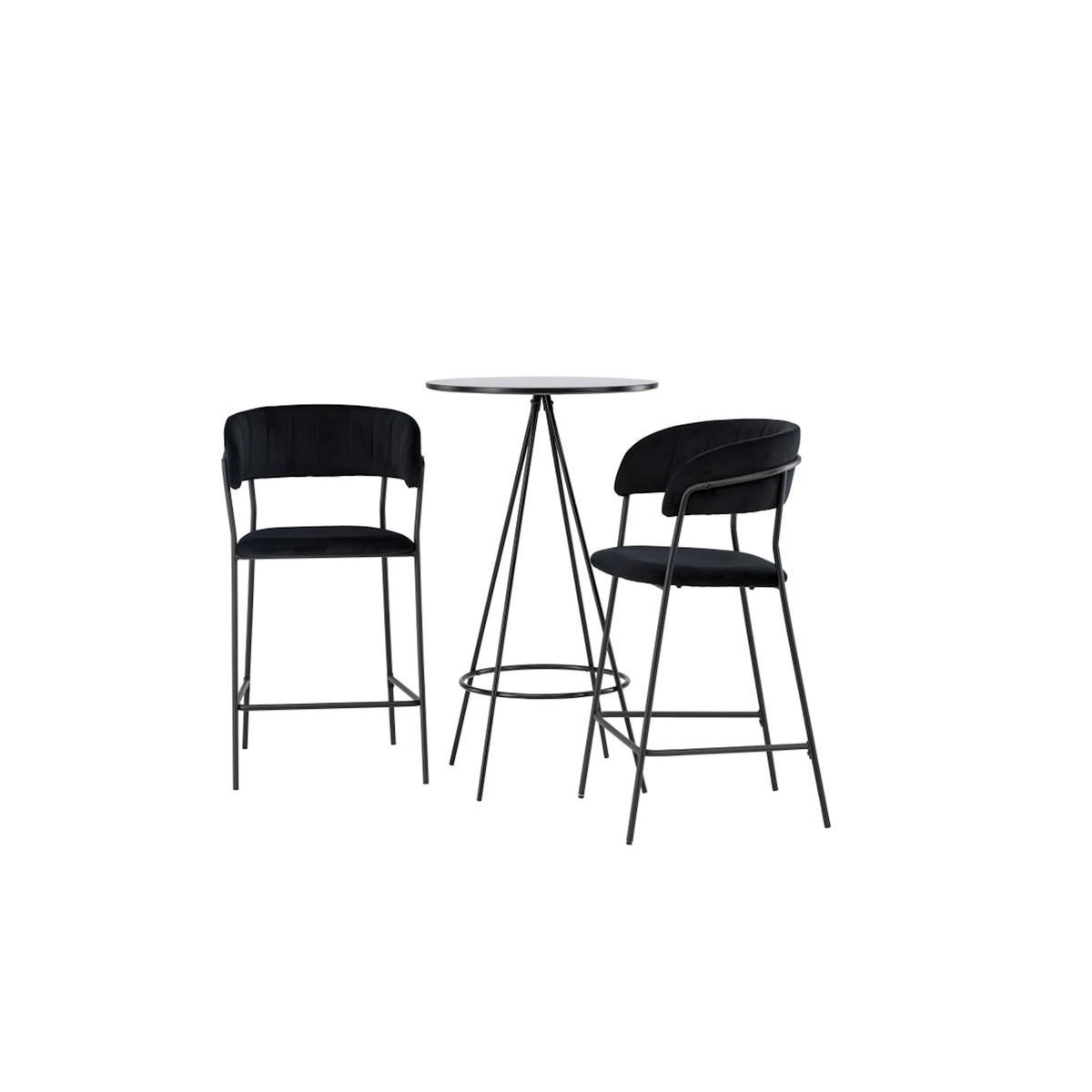 Paris Prix Ensemble Table de Bar & 2 Chaises  Bistro & Lui  105cm Noir
