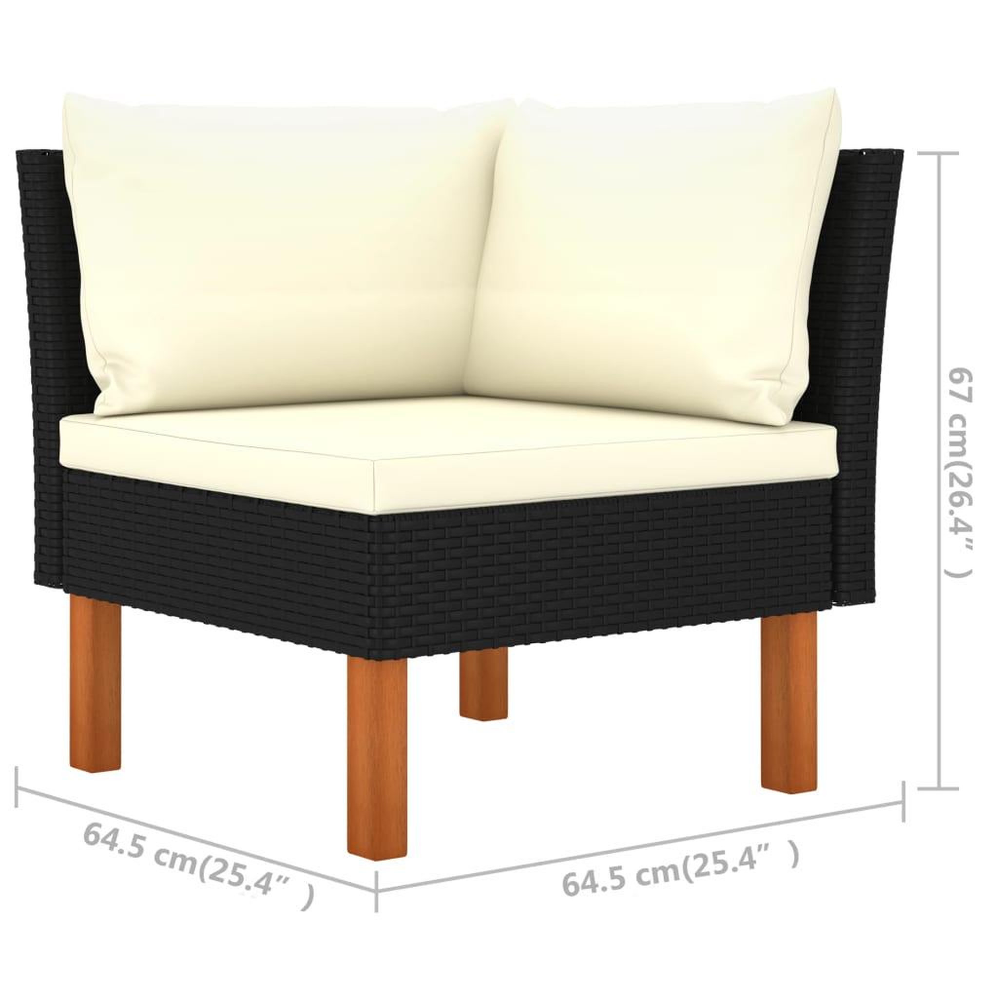 Voir la diapositive 6 : VIDAXL Salon de jardin 7 pcs Resine tressee et bois d'eucalyptus Noir