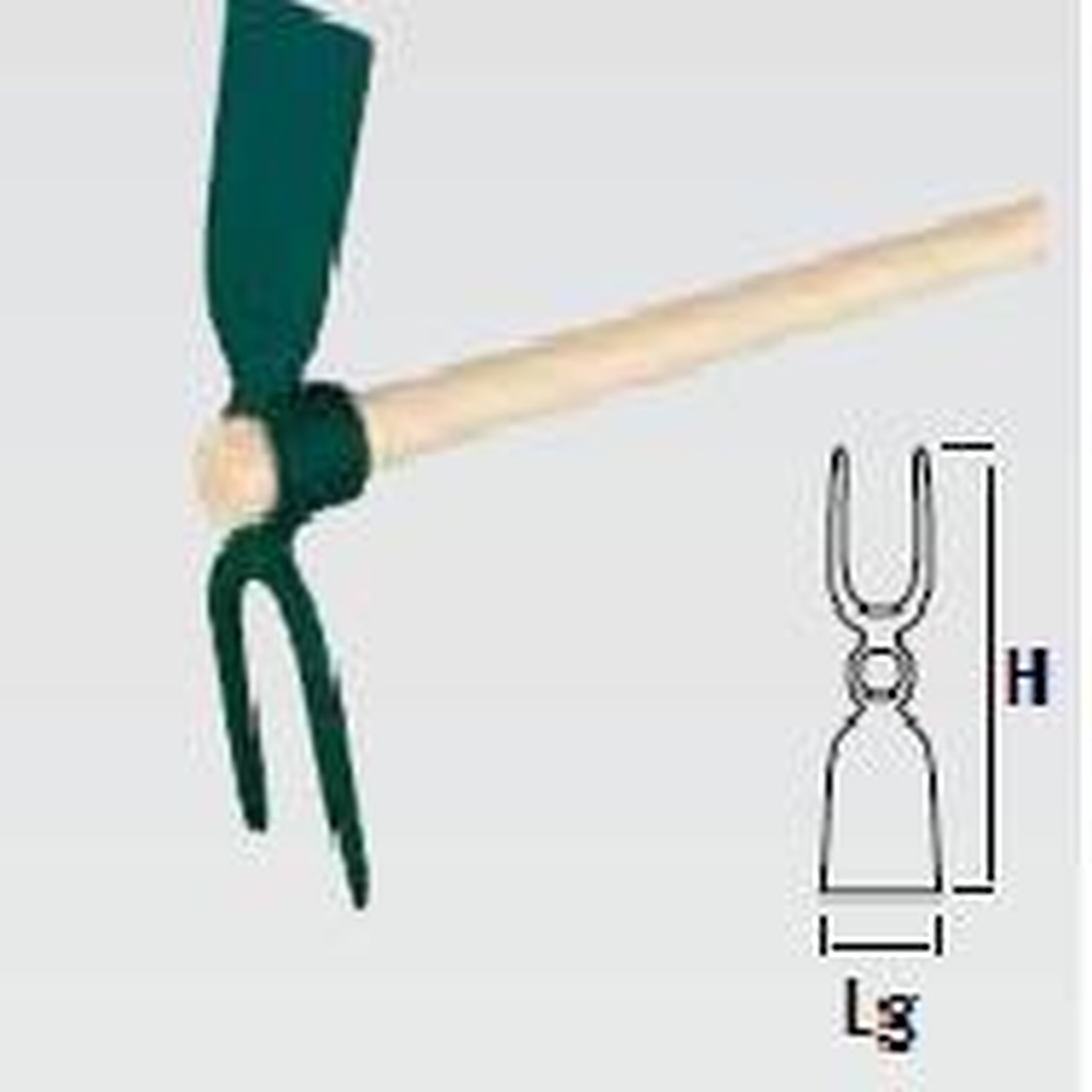 Leborgne Serfouette forgée panne et fourche - 26 cm - manche bois certifié PEFC 100%