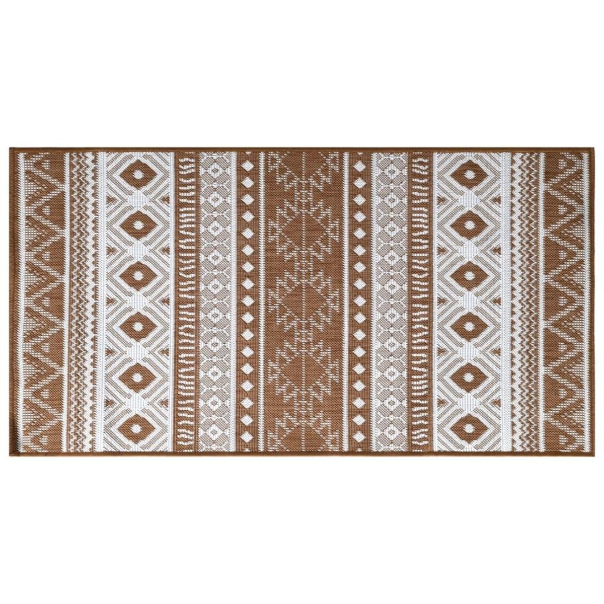 VIDAXL Tapis d'exterieur marron et blanc 80x150 cm design reversible